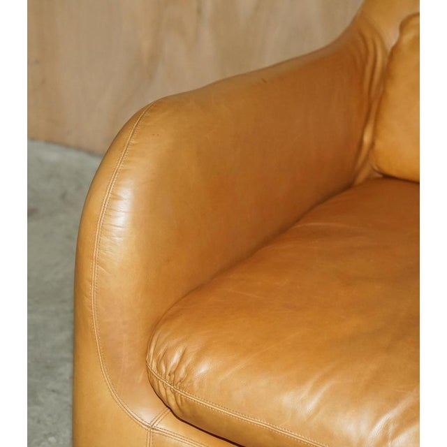 Set of 50th Anniversary Brown Leather Sofa & Armchair from Habitat Smithfield Aron Probyn For Sale - Image 5 of 18