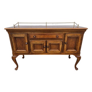 Alexander Julian Mahogany Sideboard Buffet With Brass Rail For Sale