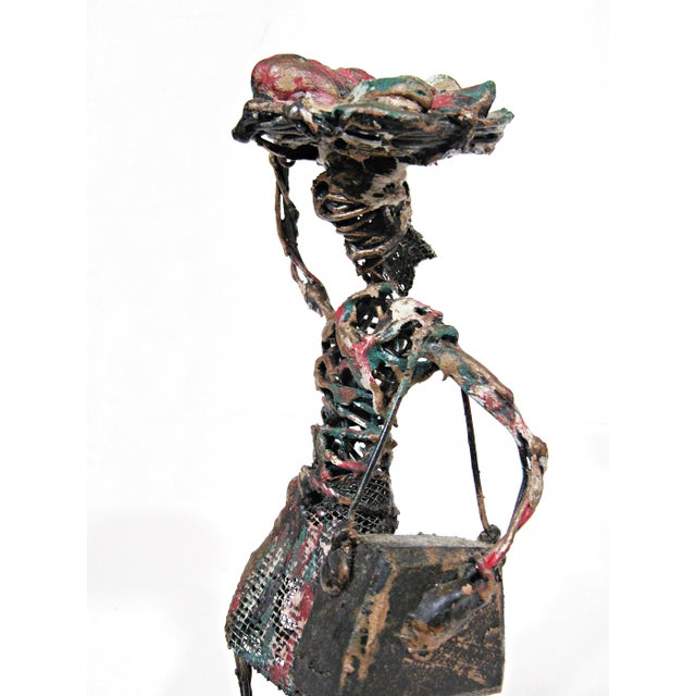 Black 1970s Pair of Dominican Brutalist Wire Figural Sculptures by Serraty For Sale - Image 8 of 14