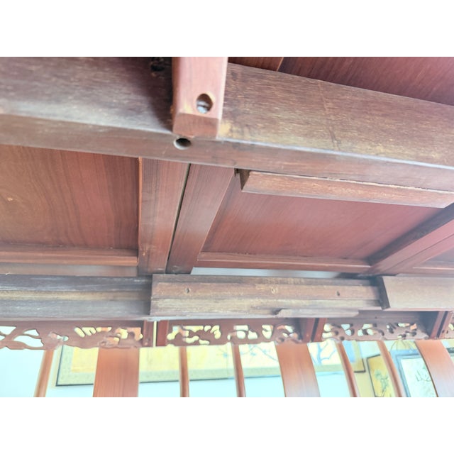 Chestnut Exquisite Vintage Asian Hardwood Dining Set For Sale - Image 8 of 13