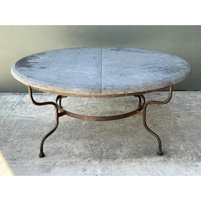 Vintage Monumental Solid Granite Top Dining Table For Sale - Image 9 of 12
