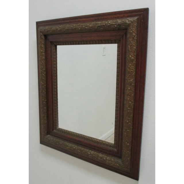 1920s Antique Oak Gold Gilt Regency Carved Hanging Wall Mirror For Sale - Image 5 of 11