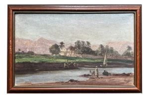 Georg Macco, Oriental Landscape, Oil on Canvas, Signed