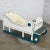 Vintage Sleigh-Style Child, Doll or Dog Bed White With Blue Trim & Nail Head Design For Sale - Image 13 of 13