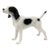 1950s Mid-Century Ceramic Pointer Dog Figurine – Black & White Crackle Glaze Hunting Dog For Sale