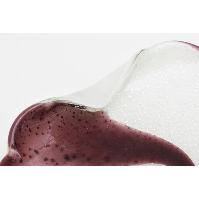 Purple Vintage Murano Archimede Seguso Purple and White Case With Silver Foil Swirled Glass Bowl For Sale - Image 8 of 10