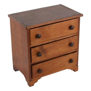 Antique Salesman Sample Federal Style Oak Chest of Drawers For Sale