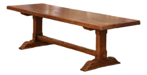 19th Century French Louis XIII Oak Refectory Monastery Table With One-Board Top