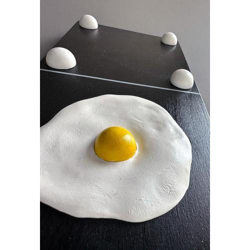 Early 21st Century Vera Vizzi, Modular Domino Wall Sculpture with Fried Egg Motif, 2026, Foam Clay on Wood For Sale - Image 5 of 10