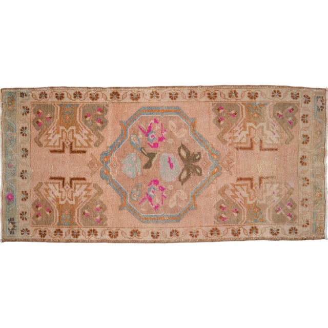 Textile 1970s Small Rug, Entryway Rug, Bath Mat, Kitchen Decor, Turkish Rug, Doormat 1'10" X 3'10" For Sale - Image 7 of 18