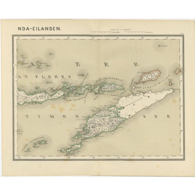 Antique Maps of the Lesser Sunda Islands in Dutch East Indies, 1884, Set of 2 For Sale - Image 3 of 15