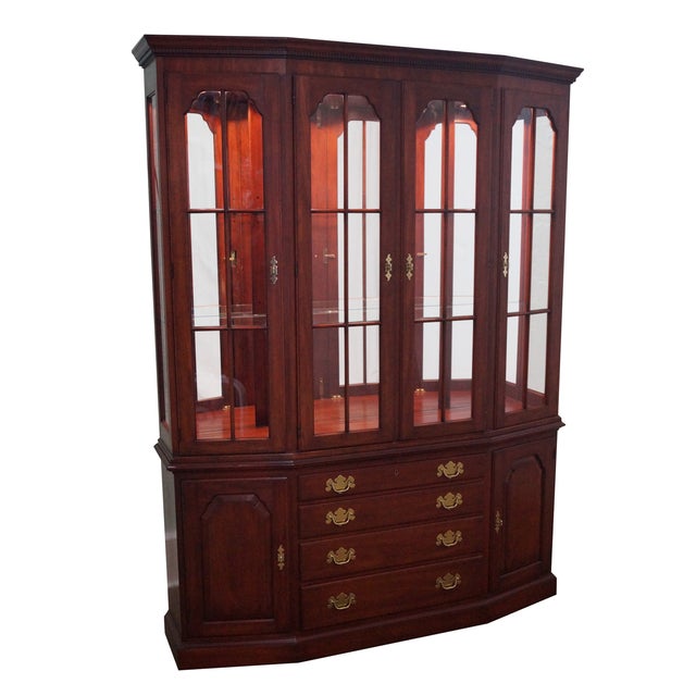Henkel Harris Solid Cherry Breakfront Cabinet Chairish