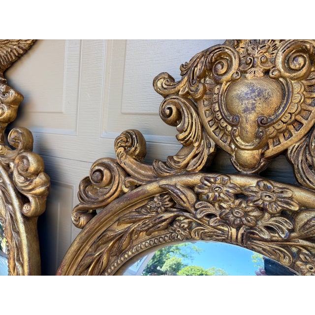 Pair of Monumental Federal Giltwood Eagle Convex Mirrors For Sale - Image 14 of 18