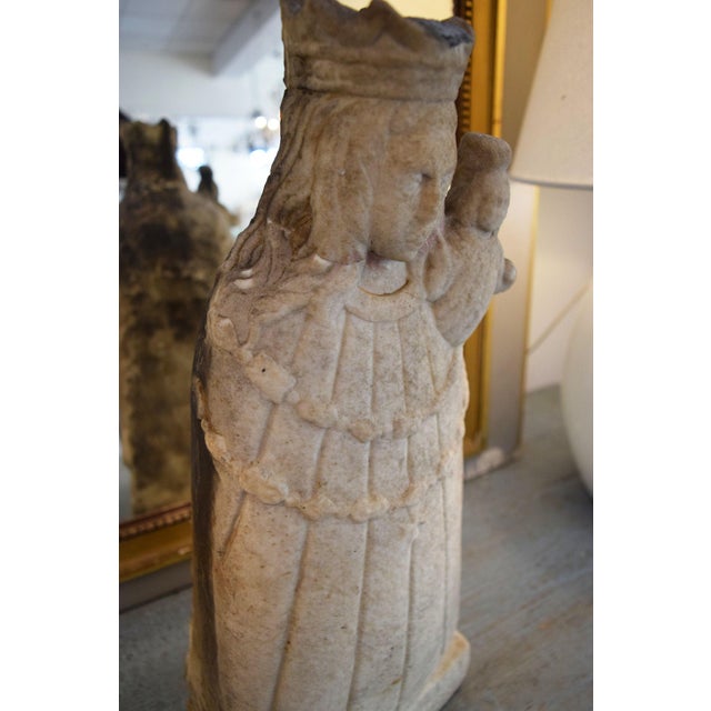 Circa 1600 Marble Madonna Di Europa From Central Italy. Very rare. Solid marble. Craved with the three circles of power,...