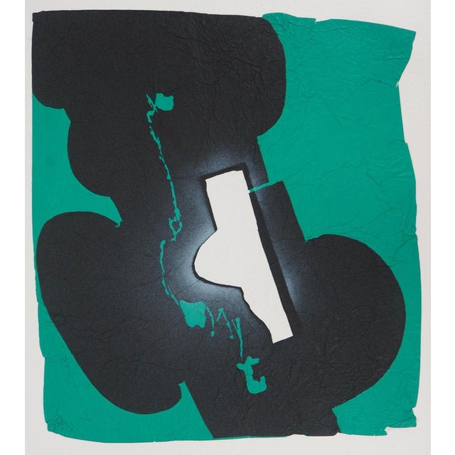 Ladislas KIJNO (1921-2012) Time Kept Green Original carborundum etching with collage highlights Signed in pencil Marked as...