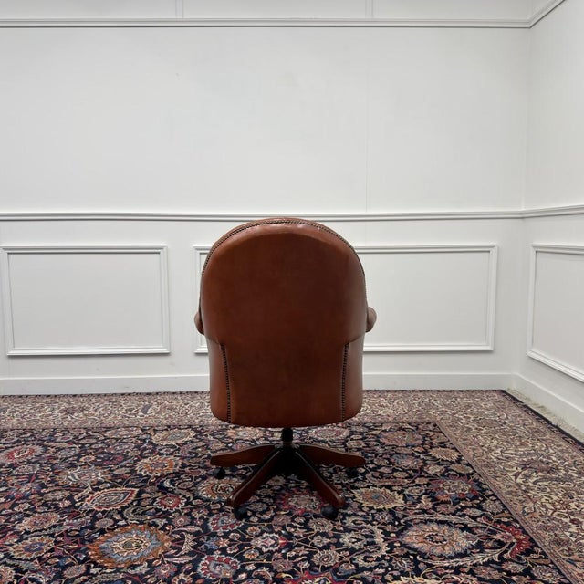 Classic English Chesterfield Director Chair For Sale - Image 4 of 8
