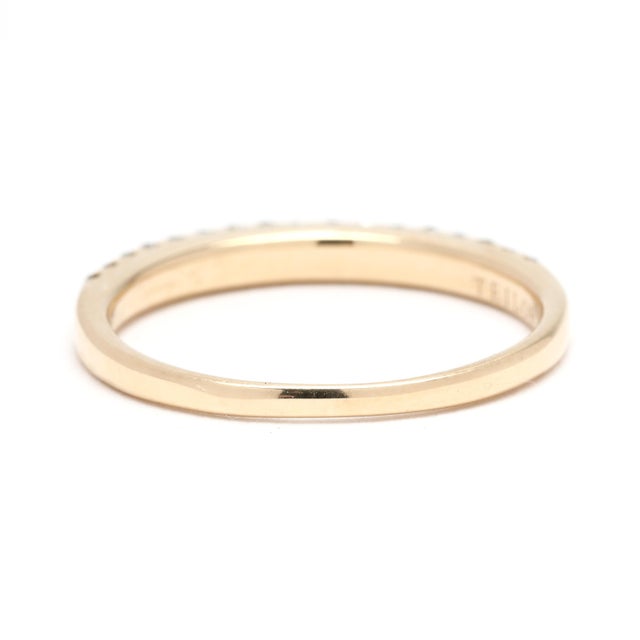 Teilor .15ctw Diamond Bead Set Band Ring, 14k Yellow Gold, Ring Size 5 For Sale - Image 4 of 7