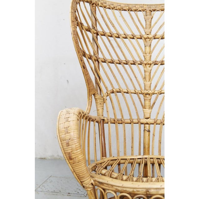 1950s Rattan Conte Biancamano Chair by Gio Ponti, 1950s For Sale - Image 5 of 12