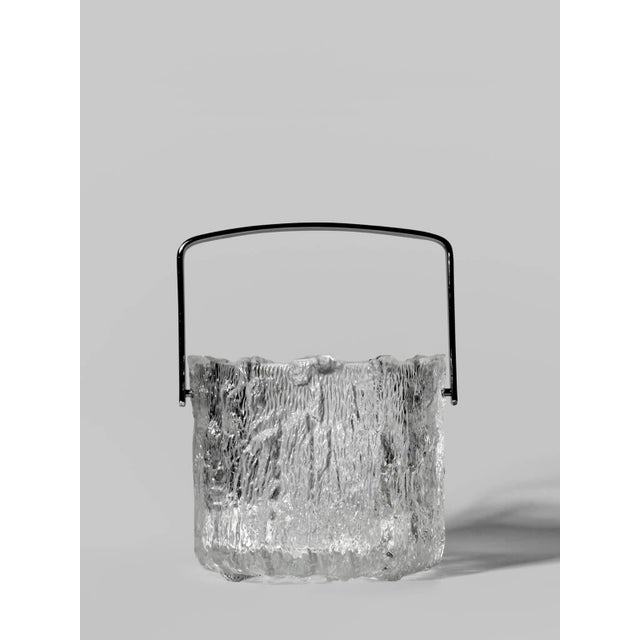 Textured Ice Glass Bucket attributed to Tapio Wirkkala for Iittala, Finland, 1970s For Sale - Image 6 of 6
