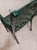 Vintage Cast Iron Patio Bench Lattice Design Green Mid Century Modern For Sale - Image 9 of 14