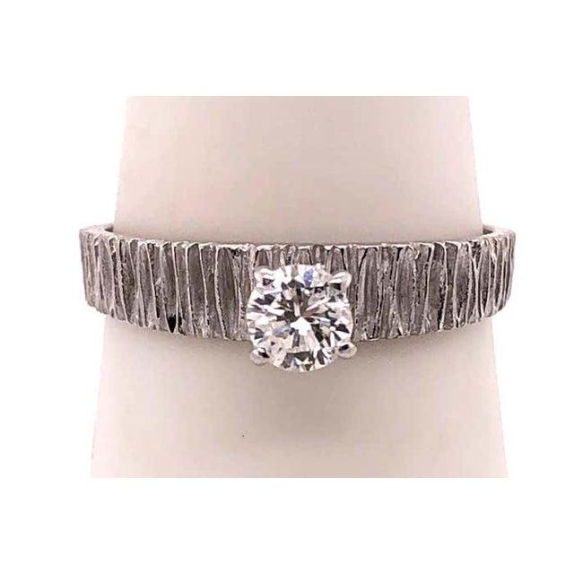 White 14 Karat White Gold Engagement Ring 0.50 Total Diamond Weight For Sale - Image 8 of 9