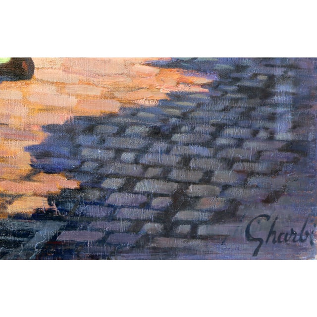 Folk Art Food Sellers in the Market, Jalal Gharbi Oil on Canvas Painting For Sale - Image 3 of 5