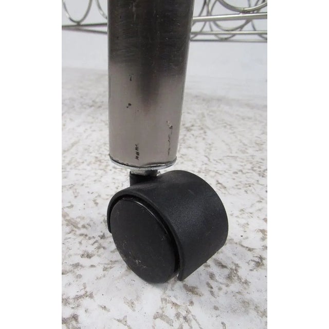 Contemporary Steel Bar Cart For Sale - Image 9 of 11