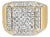 Men's 10K Yellow Gold 2 1/8 Cttw Diamond Composite Cluster Cocktail Ring Band - Size 11.5 For Sale