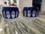 1980s Pair of Cobalt Blue and Clear Cut Crystal Godinger Edinburgh Hock Wine Glasses For Sale - Image 10 of 11