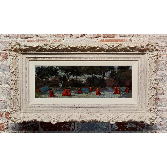 Nino Caffe "10 Cardinals Playing in the Garden" Oil Painting For Sale - Image 14 of 14
