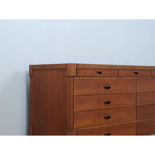 1970s Mid-Century Italian Rationalist Walnut Multi-Drawer Sideboard, 1970s For Sale - Image 5 of 14