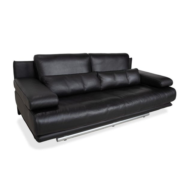 Modern Model 6500 2-Seater Sofa in Black Leather from Rolf Benz For Sale - Image 3 of 14