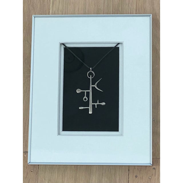 1960s Framed Modernist Abstract Sculptural Silver Necklace For Sale - Image 12 of 12