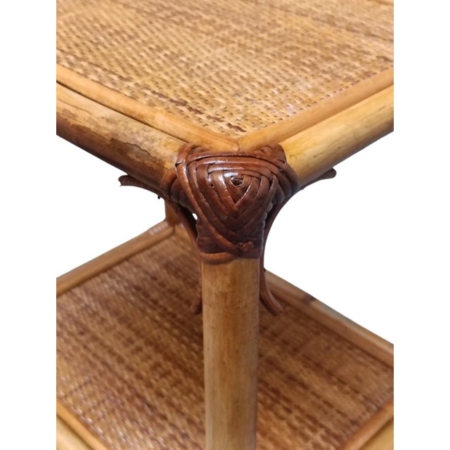 Bamboo and Woven Rattan Side Tables, Italy, 1960s, Set of 2 For Sale - Image 6 of 8