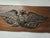 American Eagle with Flag & Crest mounted on wood. Made in the 1950s. Cast iron artwork. Patriotism.