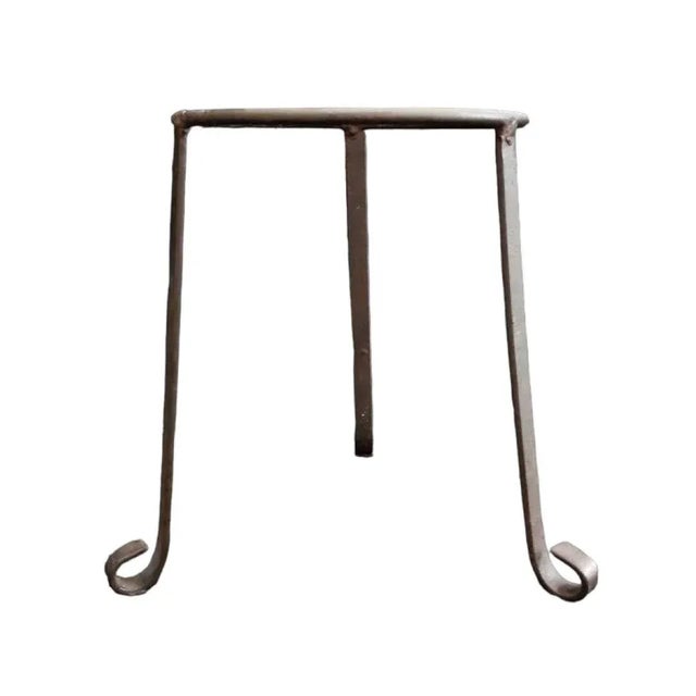 1960s 1960s Terra Cotta Vase on Metal Three Legged Stand For Sale - Image 5 of 6