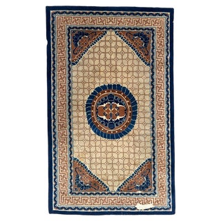 Mid-Century Distressed Chinese Rug, 1940s For Sale
