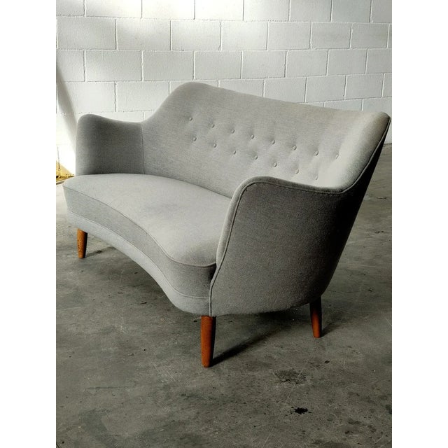 Vintage Grey Fabric Sofa For Sale - Image 4 of 9