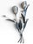 Vintage Botanical Metal & Glass Wall Sculpture | Floral Candle Holder For Sale In Portland, ME - Image 6 of 6