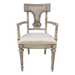 Louis XVI Style Armchair With Caned Back For Sale