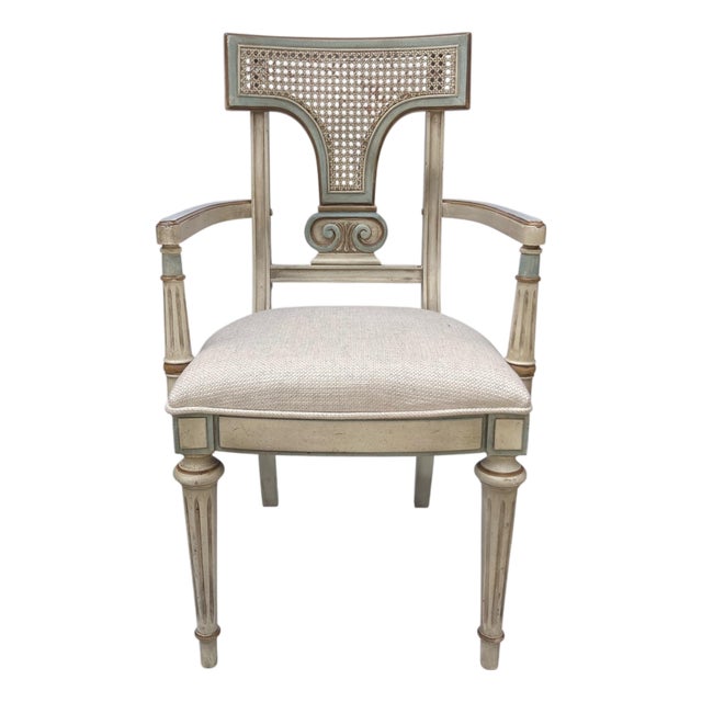 Louis XVI Style Armchair With Caned Back For Sale