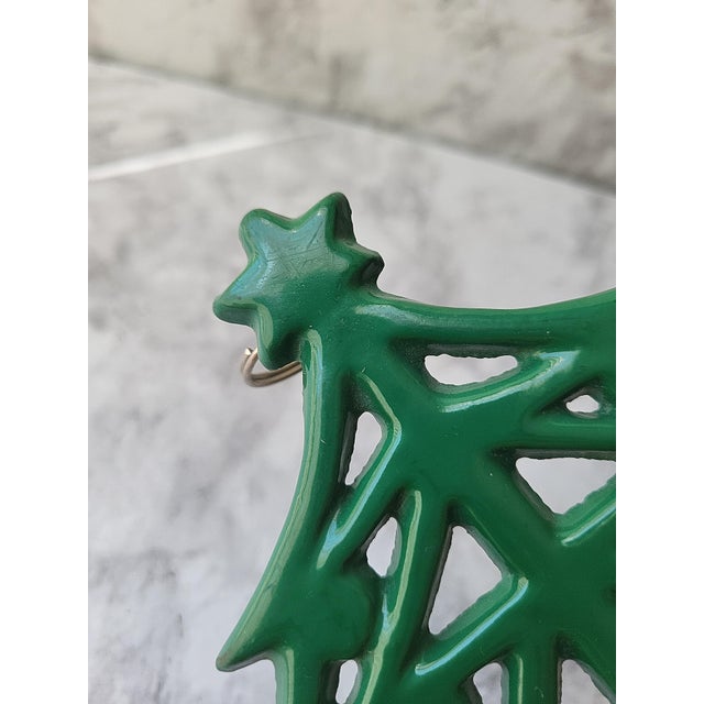 Vintage Cast Iron Christmas Tree Trivet For Sale - Image 4 of 12