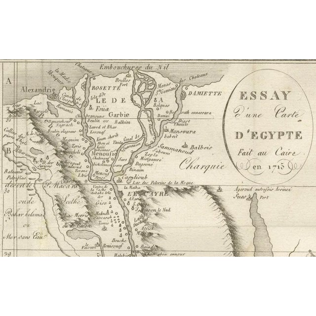 Paper Antique Map of Egypt and the Nile Valley with City Index, 1715 For Sale - Image 7 of 10