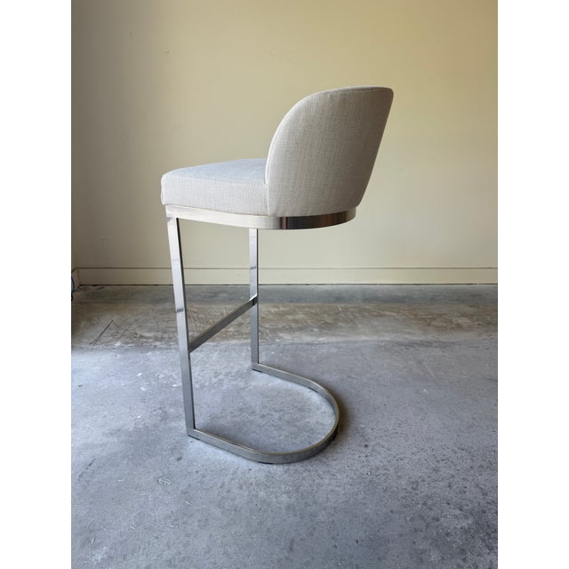 Metal Modern Chrome Bar Stools by Restoration Hardware For Sale - Image 7 of 10