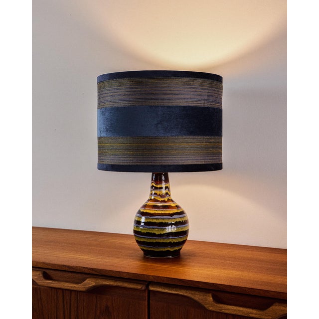 Ceramic Table Lamp with Stripes, 1970s, in Flawless conditions. Designed 1970 to 1979 European Plug (up to 250V).The...