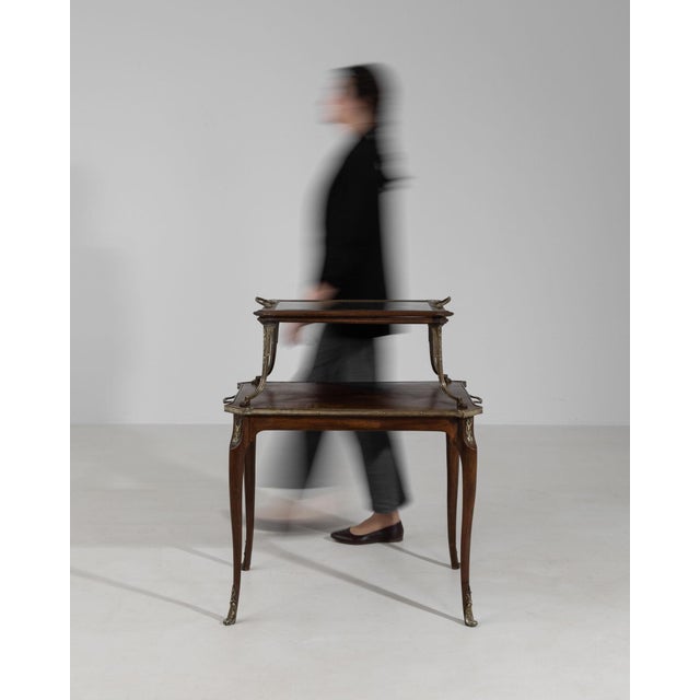 19th Century France Rich Walnut Brown Two-Tier Walnut Dessert Stand For Sale - Image 4 of 10