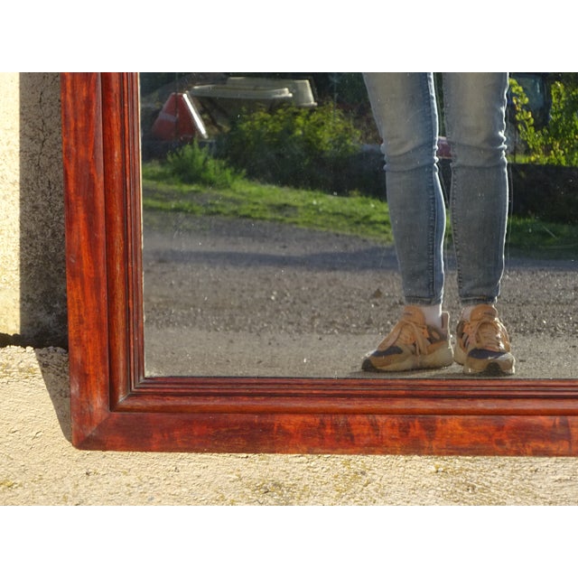 Purple Large Antique Mirror with Flamed Mahogany Frame, 1890s For Sale - Image 8 of 18