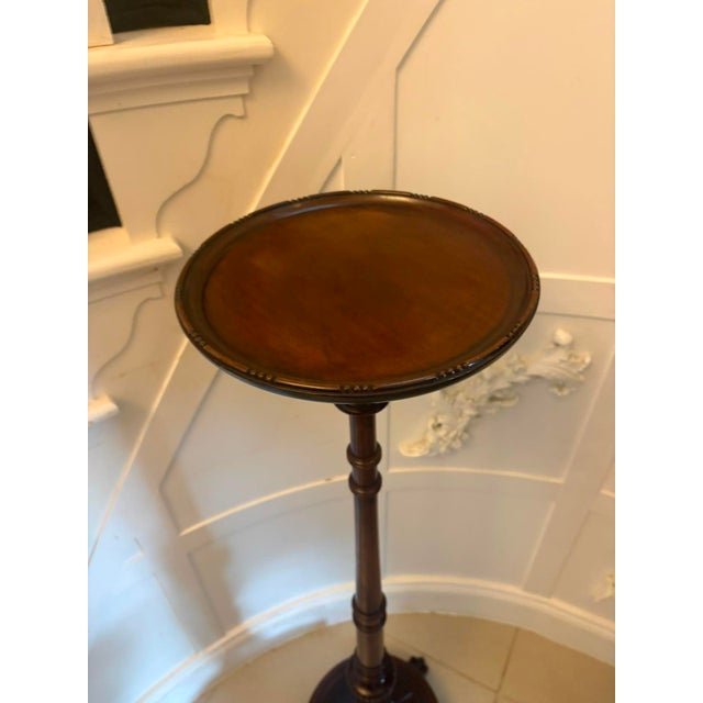 Antique Victorian Carved Mahogany Torchere Plant Stand, 1860 For Sale - Image 4 of 12