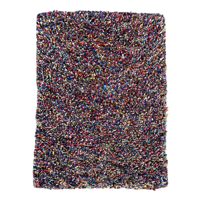 Vintage Modern Confetti Wool Shag Rug | by Chandra For Sale