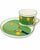 Details: -Vintage tennis racket coffee cup saucer set ceramic with green trim -Cup and saucer feature a vibrant tennis...